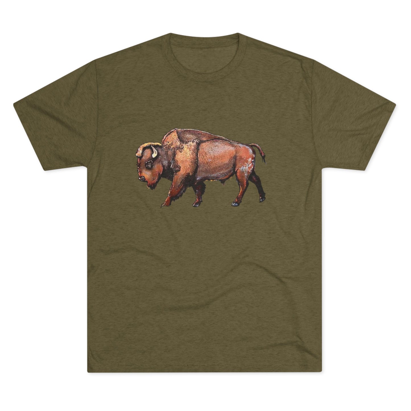 Bison Unisex Tri-Blend Crew Tee