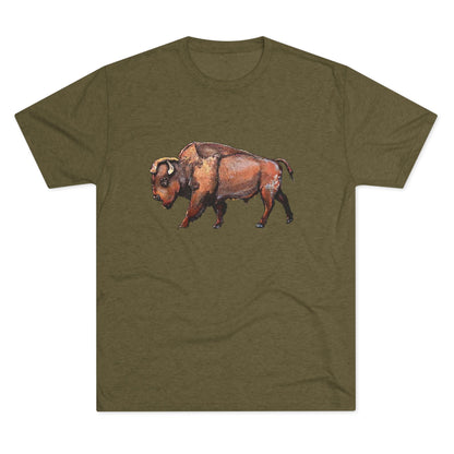 Bison Unisex Tri-Blend Crew Tee