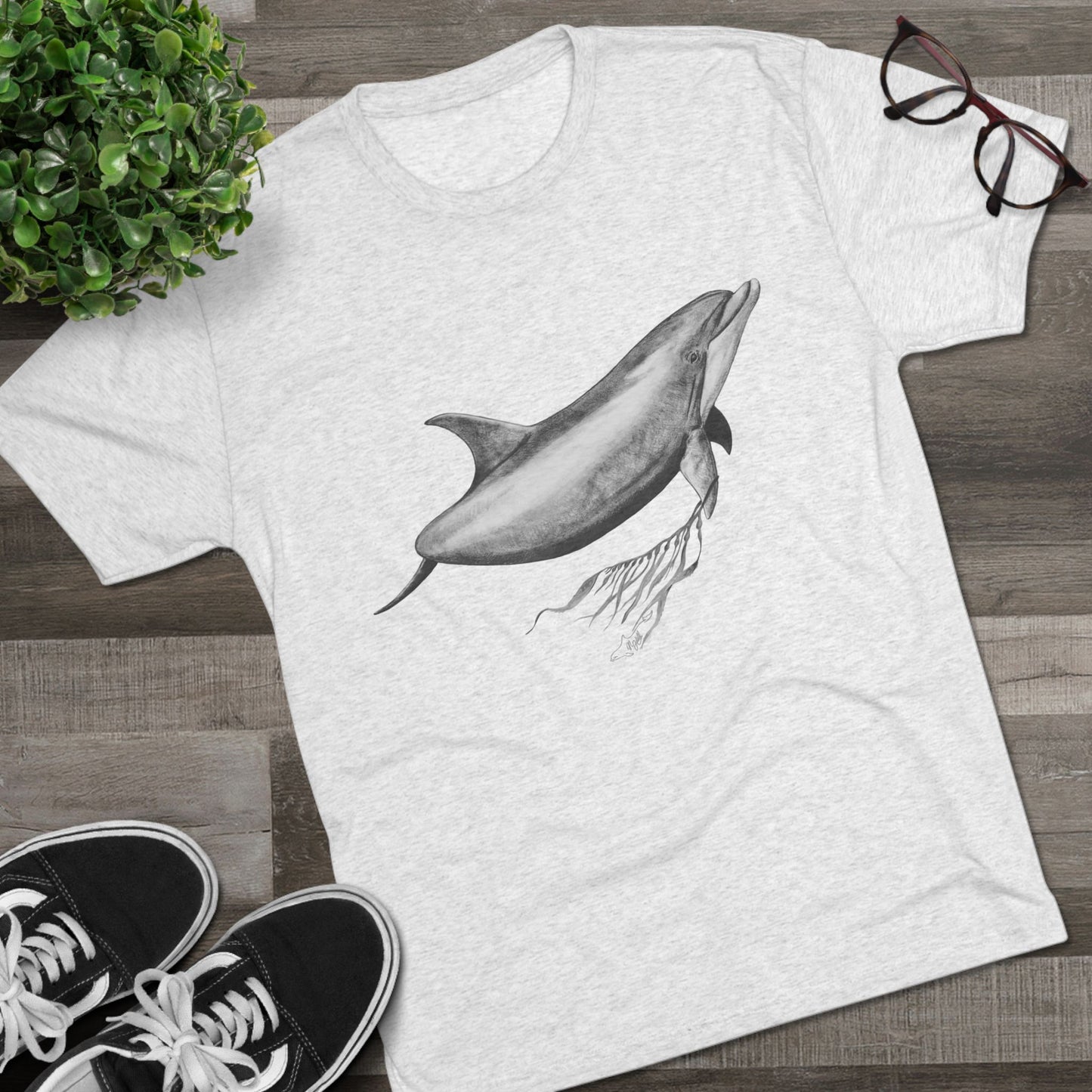 Bottlenose Dolphin Unisex Tri-Blend Crew Tee