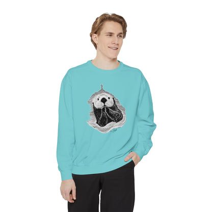 Praying Sea Otter Unisex Garment-Dyed Sweatshirt