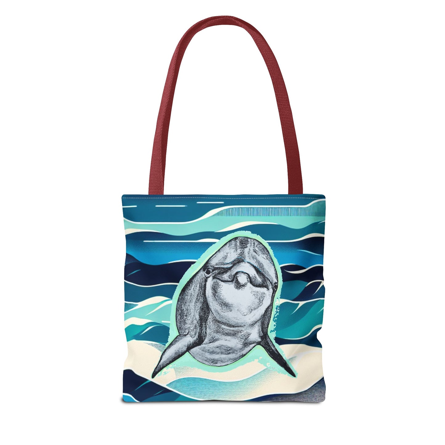 Curious Dolphin Tote Bag (AOP)