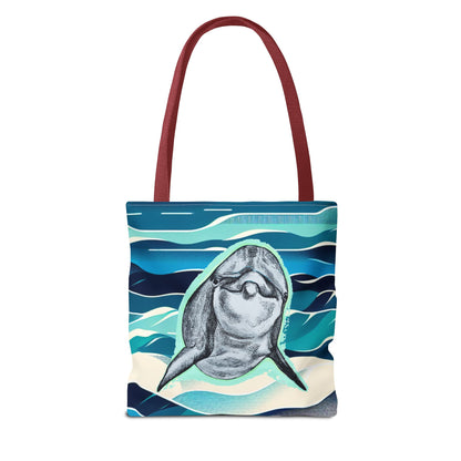 Curious Dolphin Tote Bag (AOP)