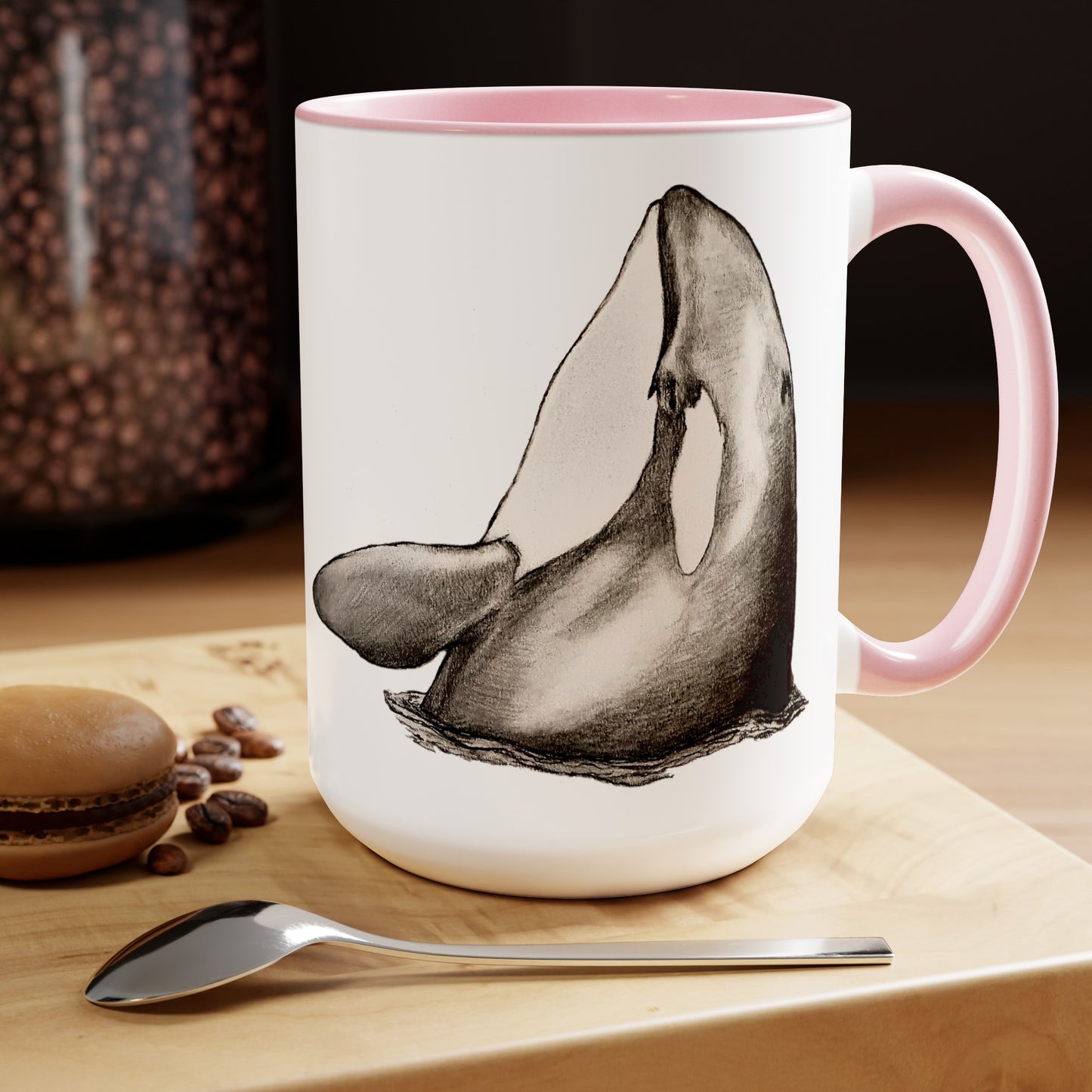 Orca Two-Tone Coffee Mugs, 15oz