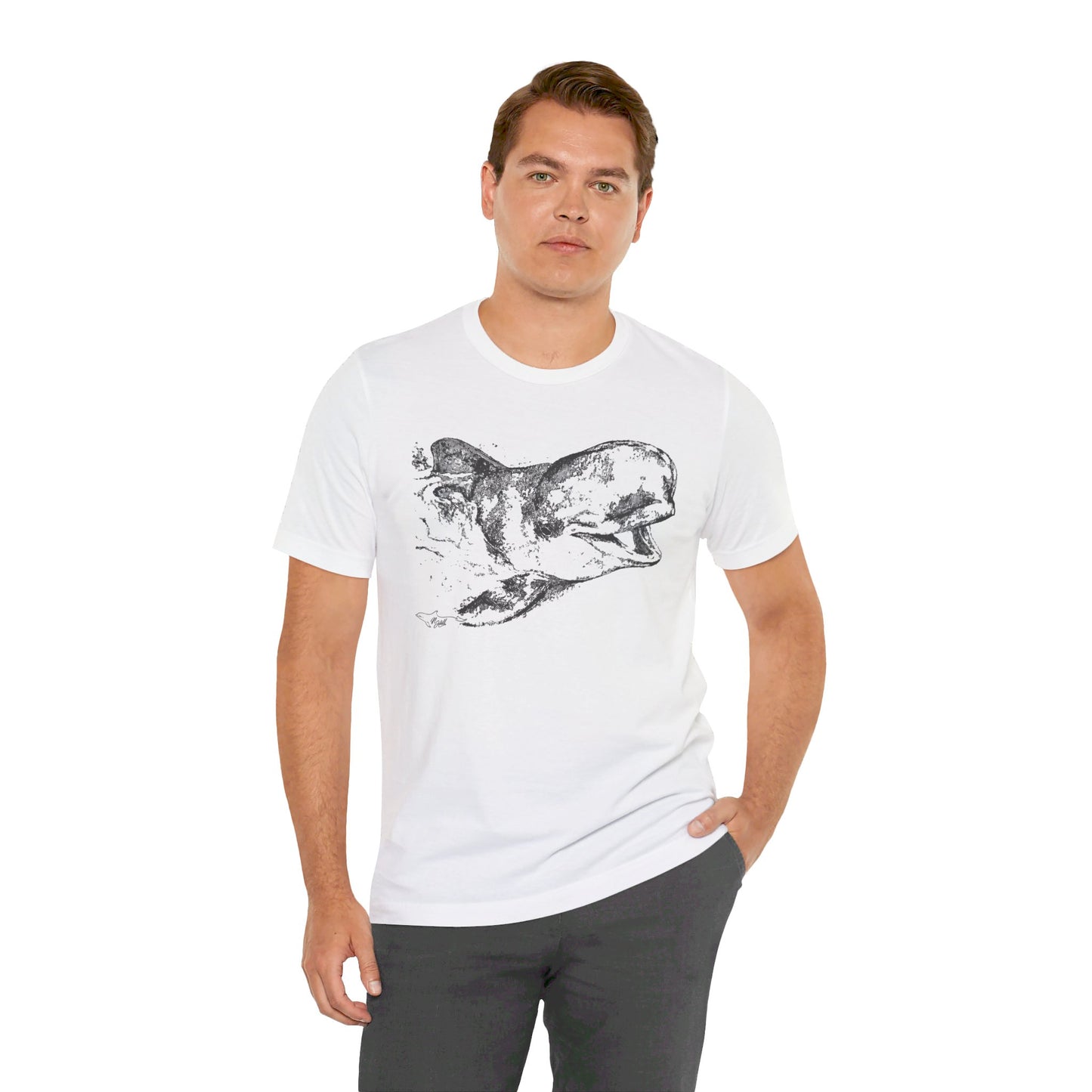 Bubbles Pilot Whale Unisex Jersey Short Sleeve Tee