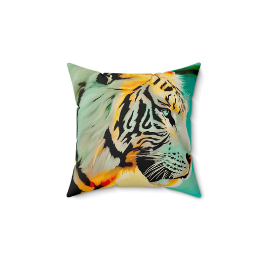 Majestic Tiger Pillow Spun Polyester Square Pillow