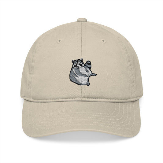 Raccoon Organic Baseball Cap (Embroidery)
