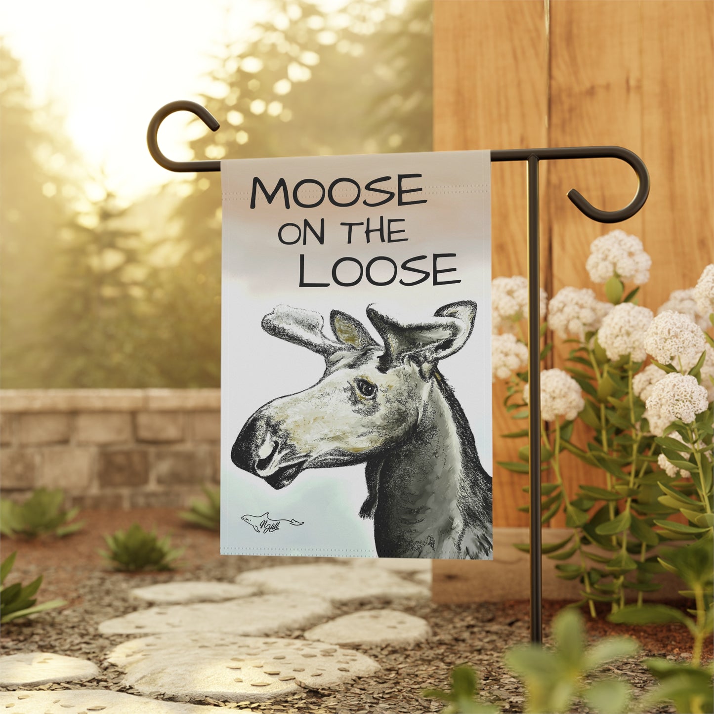 Moose On The Loose Garden & House Banner