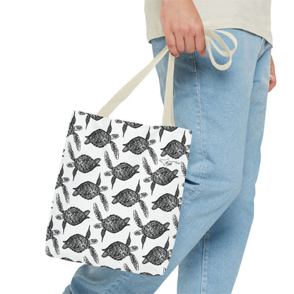 Sea Turtle Tote Bag White(AOP)