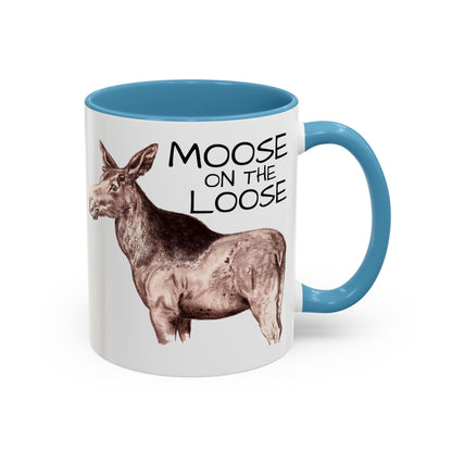 Moose On The Loose Accent Coffee Mug (11, 15oz)