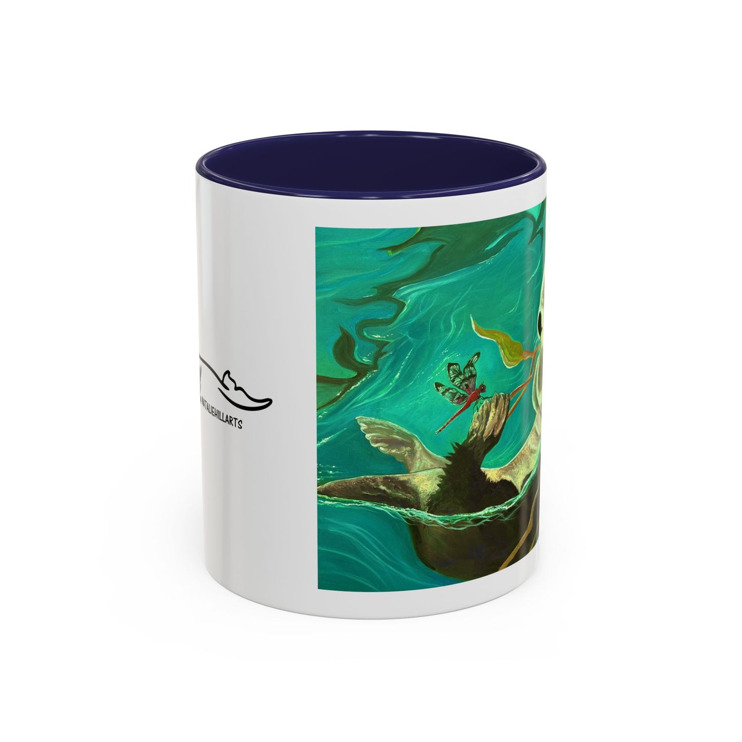 Otter and Dragonfly Accent Coffee Mug, 11oz