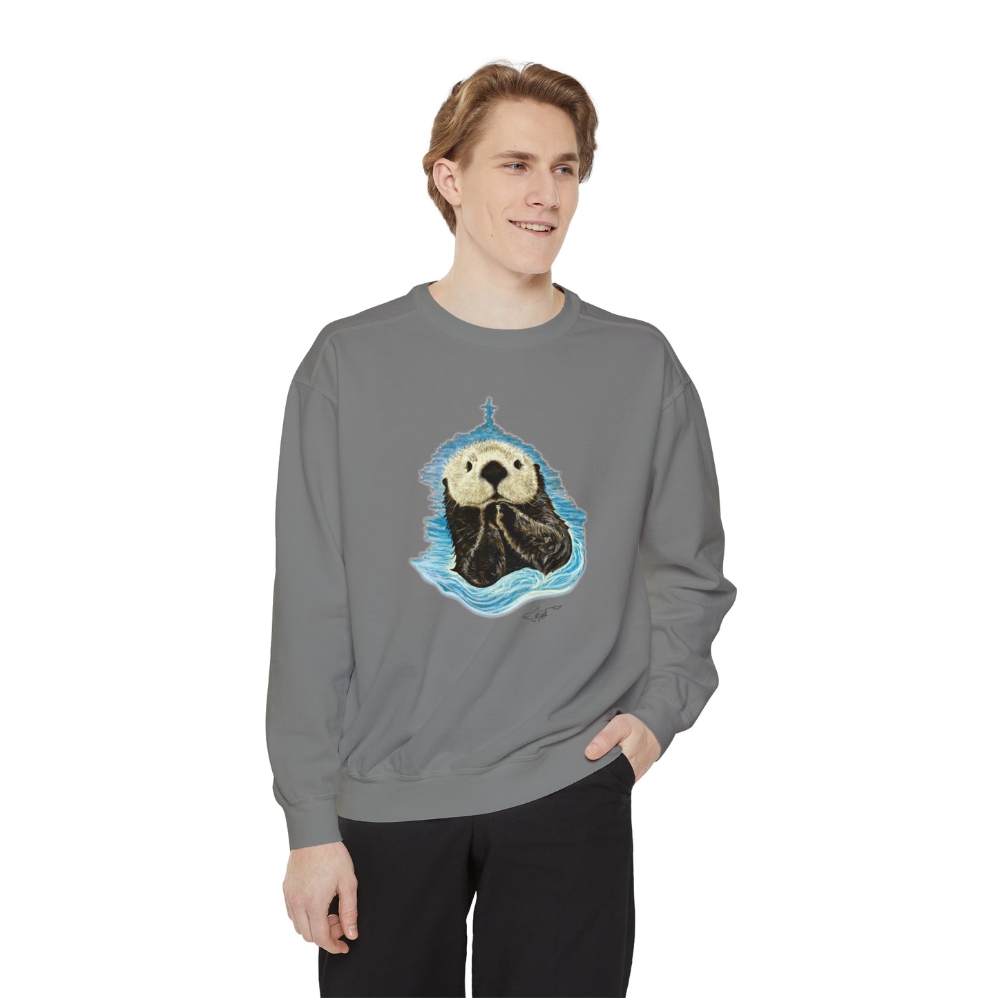 Sea Otter Colored Unisex Garment-Dyed Sweatshirt