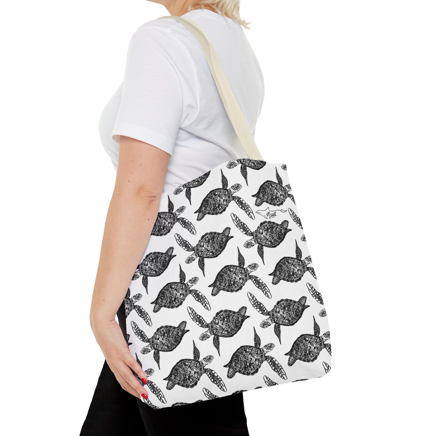 Sea Turtle Tote Bag White(AOP)