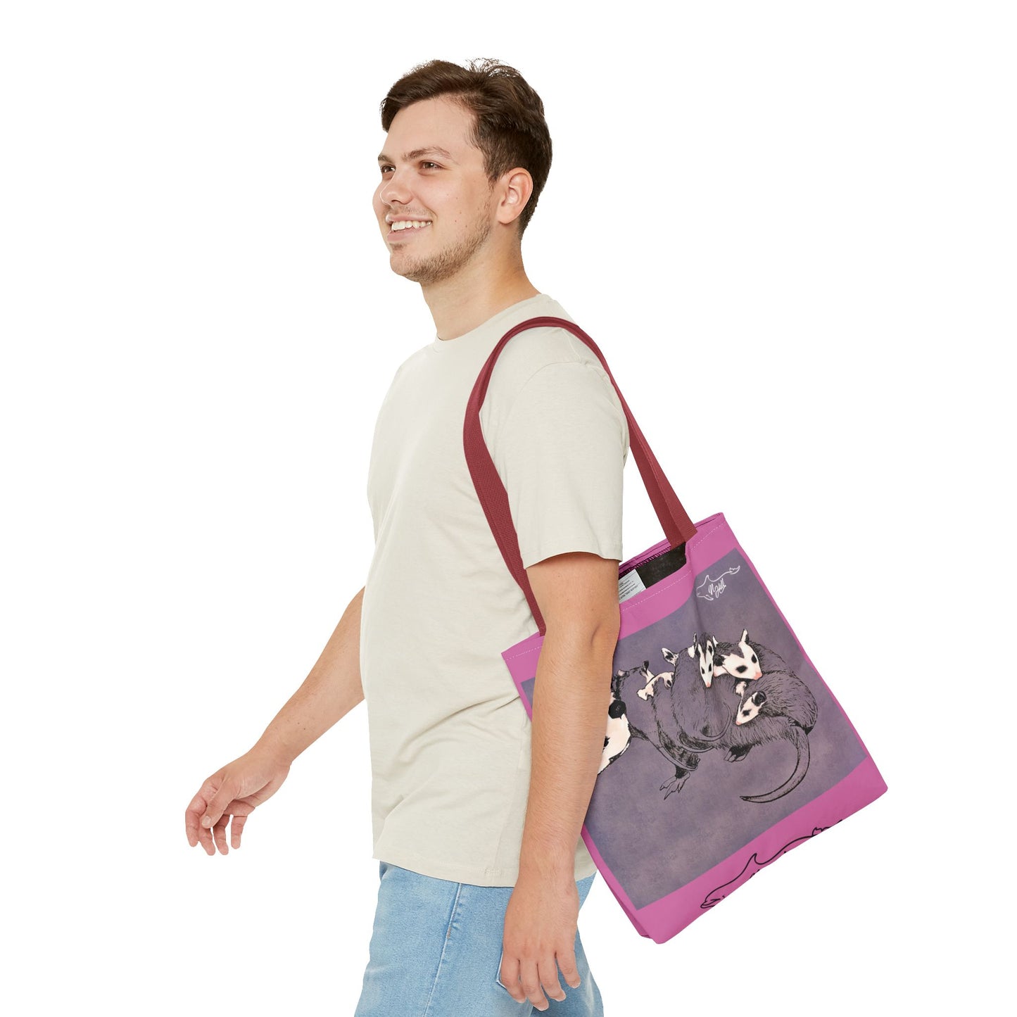 Pink Opossum Tote Bag (AOP)