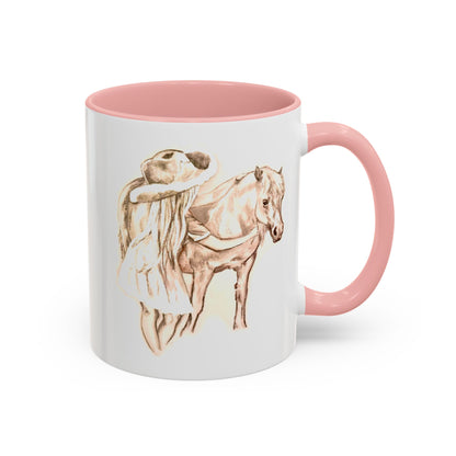 Horse and Little Girl Accent Coffee Mug, 11oz