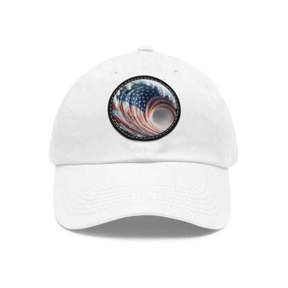 Flag Hat with Leather Patch (Round)