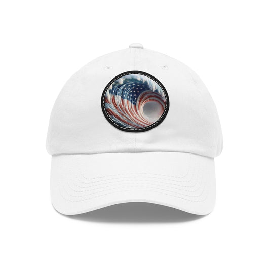 Flag Hat with Leather Patch (Round)