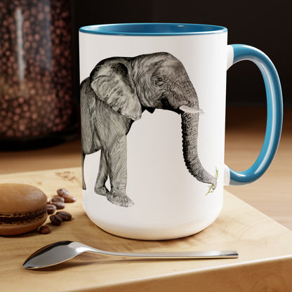 Elephant Two-Tone Coffee Mugs, 15oz