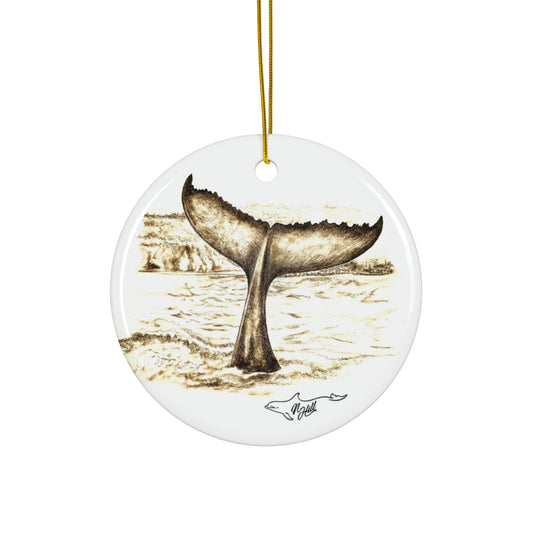 Humpback Whale Tale Ceramic Ornament, 4 Shapes