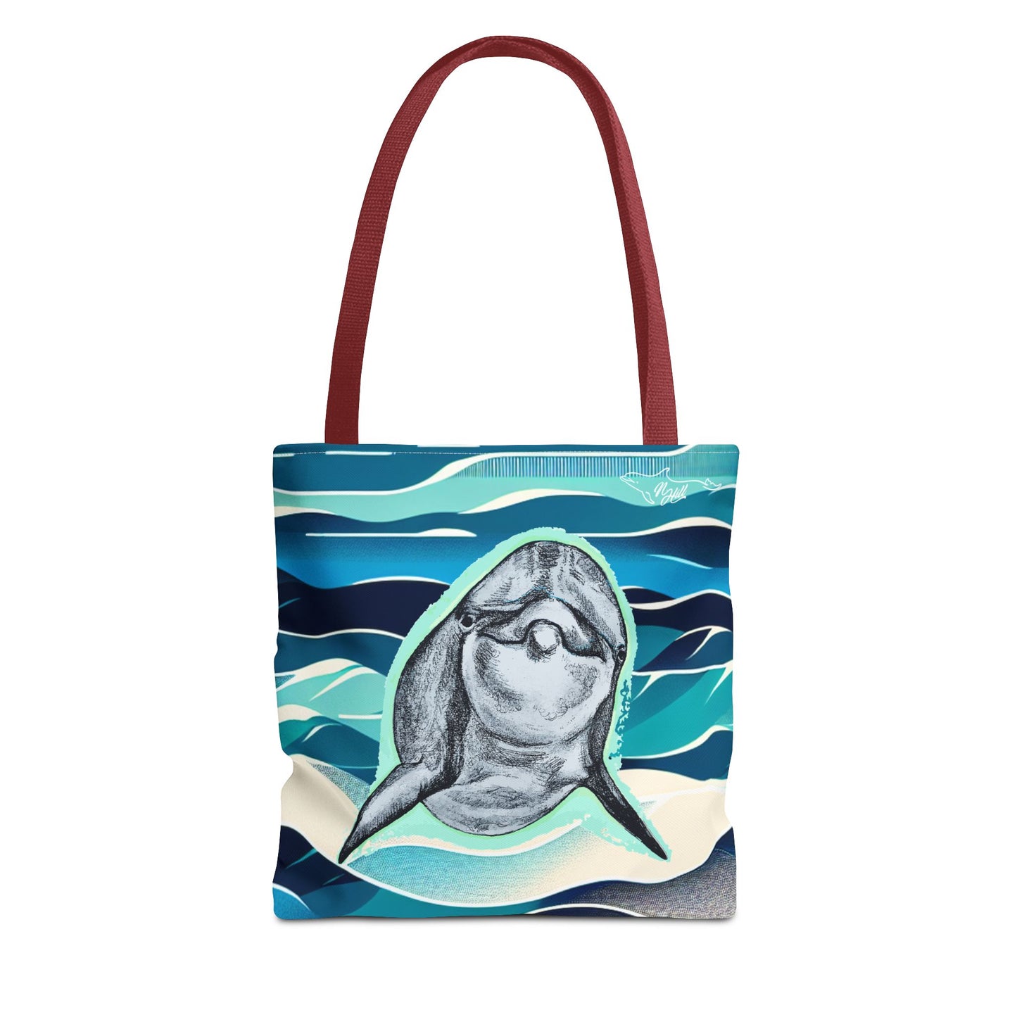 Curious Dolphin Tote Bag (AOP)
