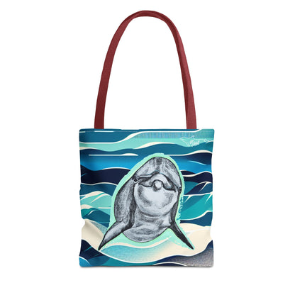 Curious Dolphin Tote Bag (AOP)