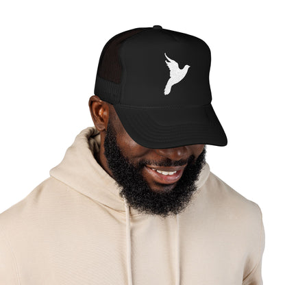 White Dove Foam Trucker Hat (Embroidery)