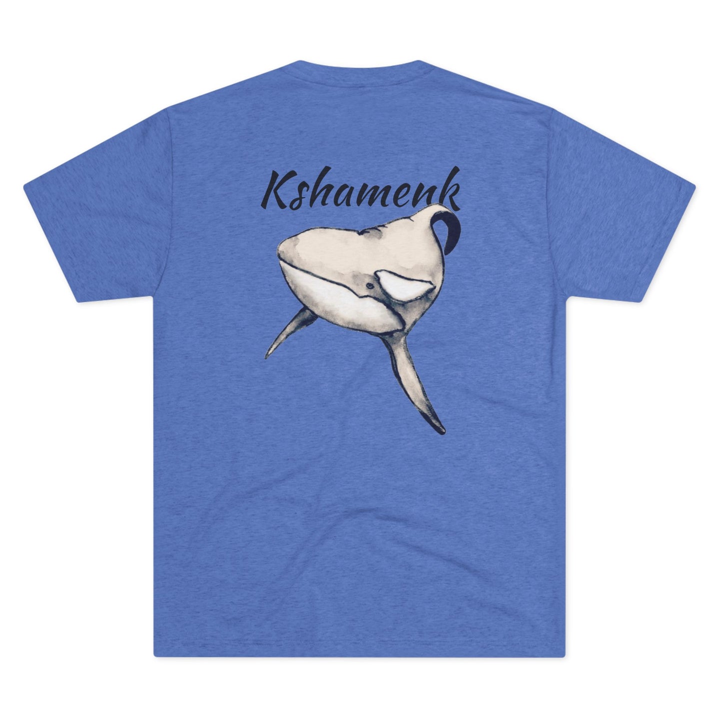 Kshamenk Orca Whale Unisex Tri-Blend Back Graphic Crew Tee