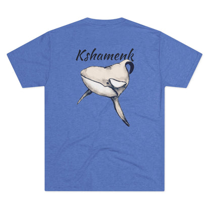 Kshamenk Orca Whale Unisex Tri-Blend Back Graphic Crew Tee
