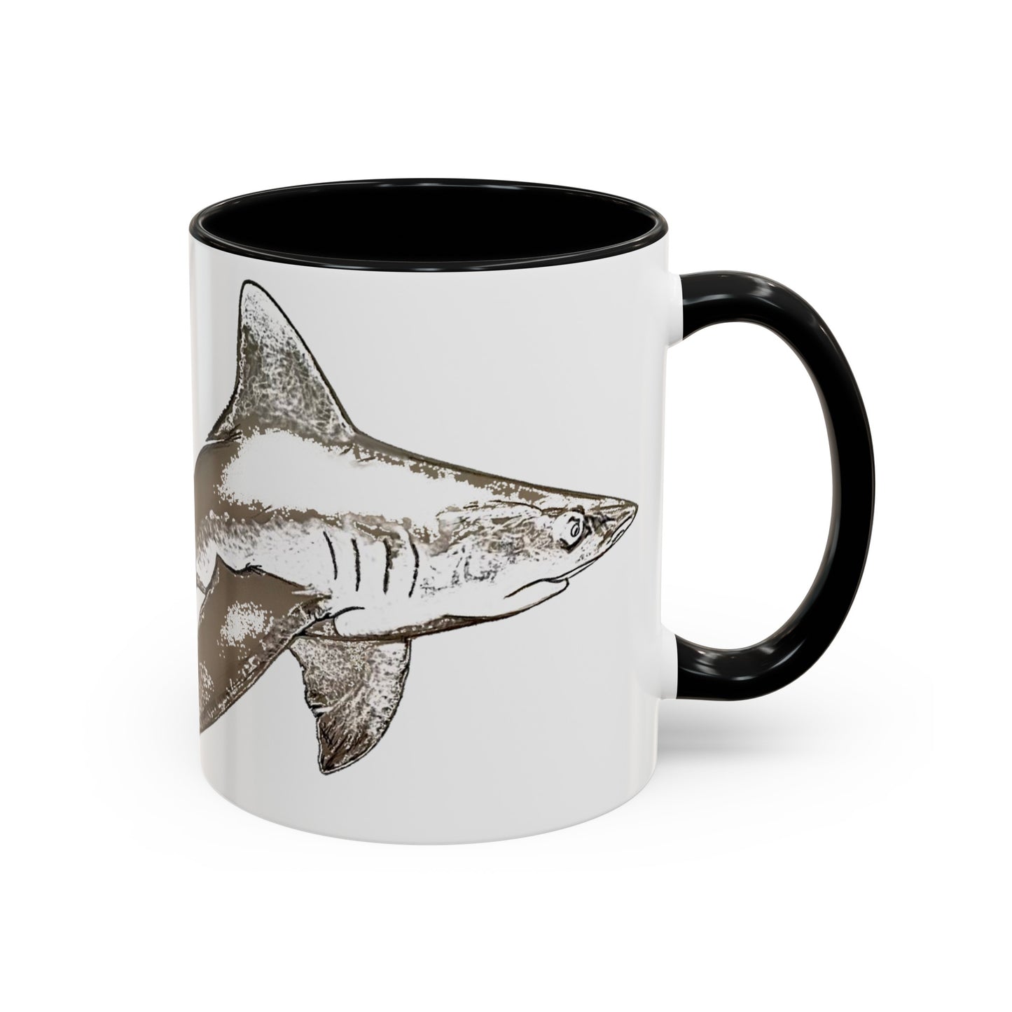 Oceanic Whitetip Shark Accent Coffee Mug, 11oz