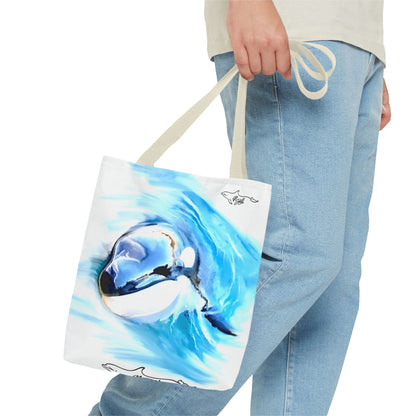 Curious Orca Tote Bag (AOP)