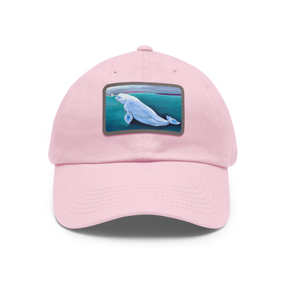 Beluga Whale Hvaldimir Hat with Leather Patch (Rectangle)