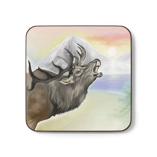 Bugling Elk Hardboard Back Coaster