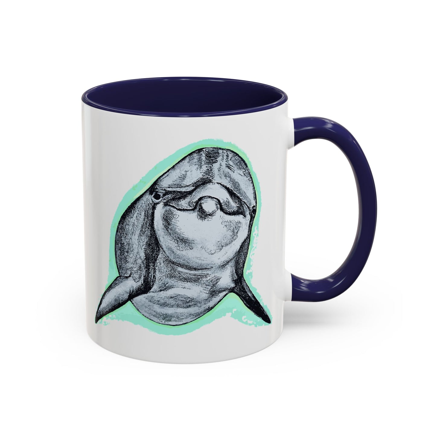 Nosy Dolphin Coffee Mug, 11oz