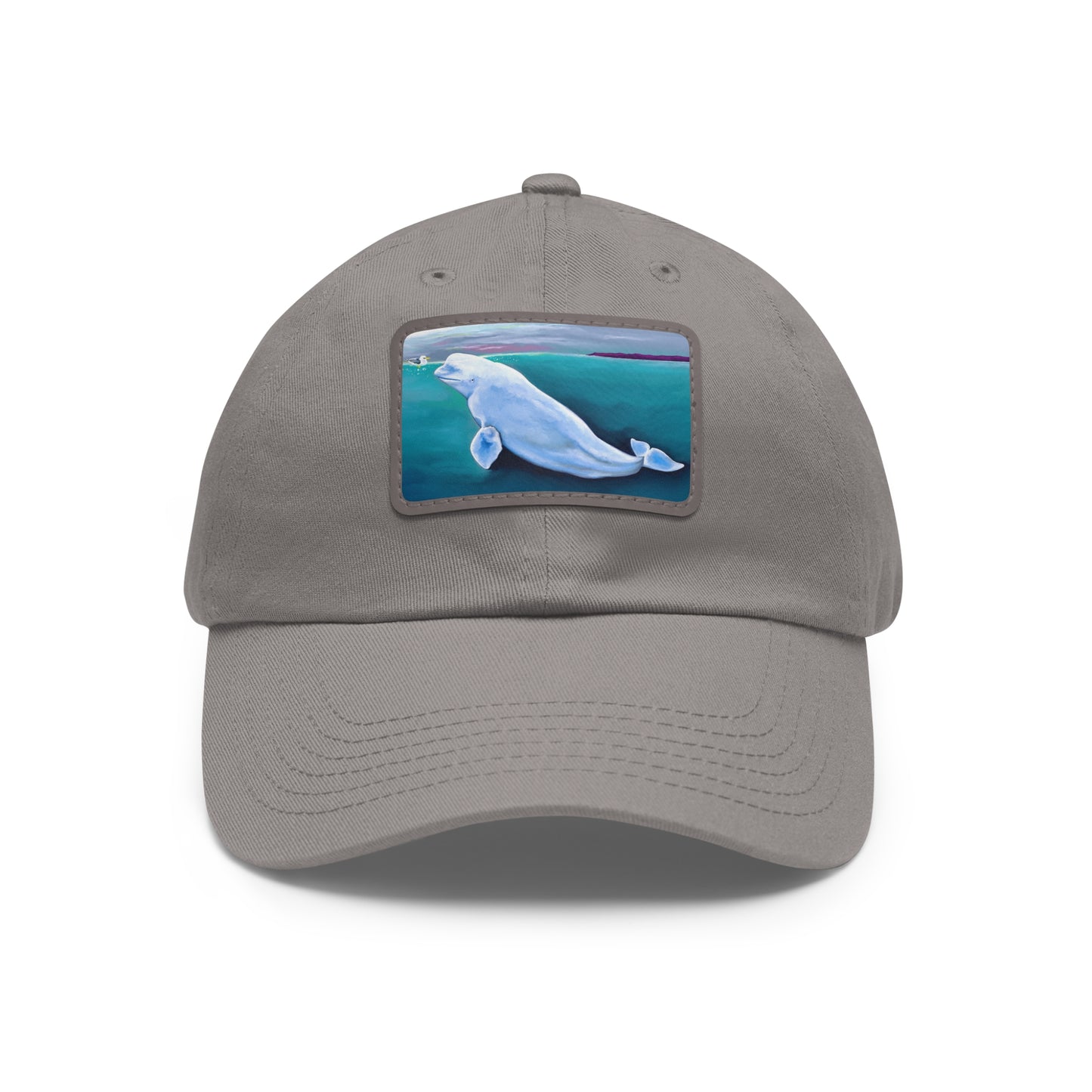 Beluga Whale Hvaldimir Hat with Leather Patch (Rectangle)