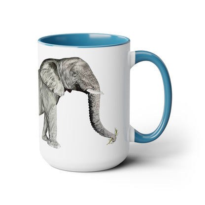 Elephant Two-Tone Coffee Mugs, 15oz