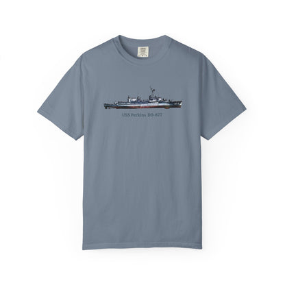 USS Perkins DD-877 Unisex Garment-Dyed T-shirt