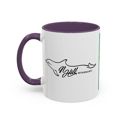 Otter and Dragonfly Accent Coffee Mug, 11oz