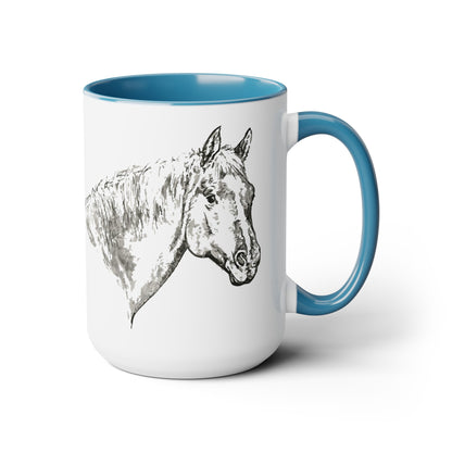 Horse Two-Tone Coffee Mugs, 15oz