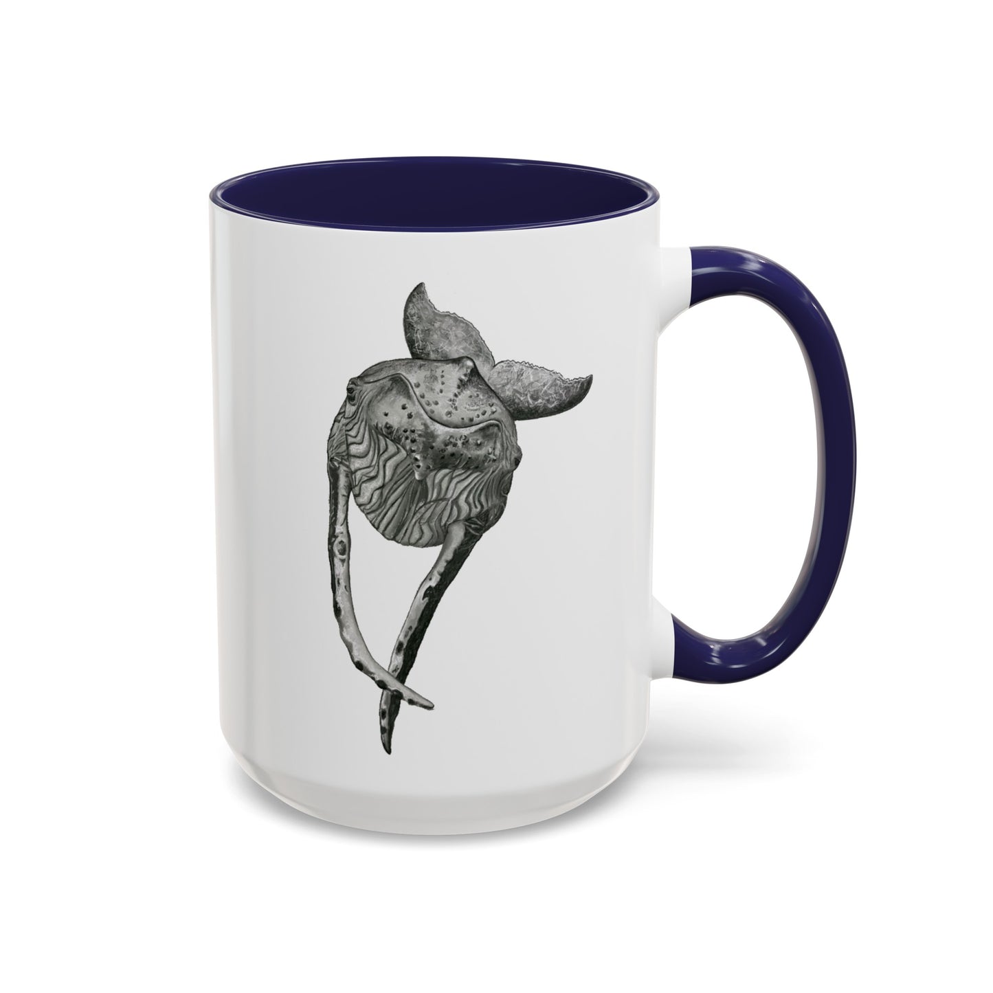 Curious Humpback Whale Accent Coffee Mug (11, 15oz)