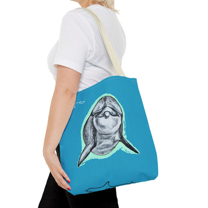 Curious Dolphin Tote Bag (AOP)