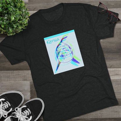 Katina Orca Whale Gestural Unisex Tri-Blend Graphic Crew Tee