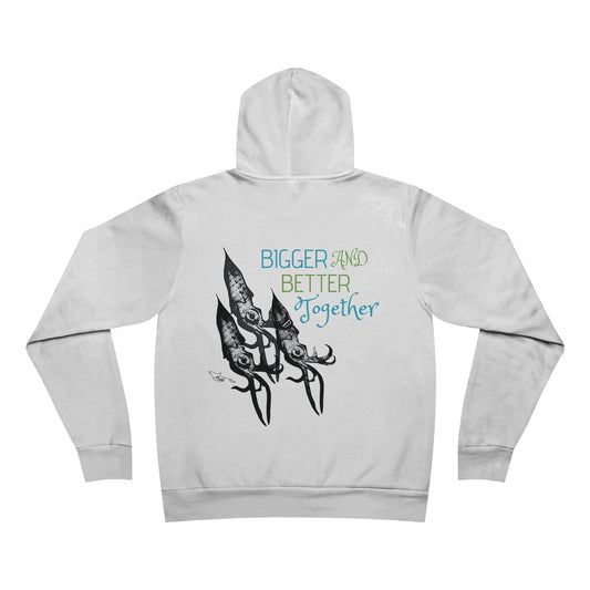 Bigger and Better Together Squid Unisex Sponge Fleece Pullover Hoodie