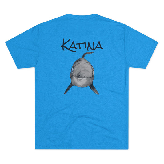 Katina Orca Whale Unisex Tri-Blend Back Graphic Crew Tee