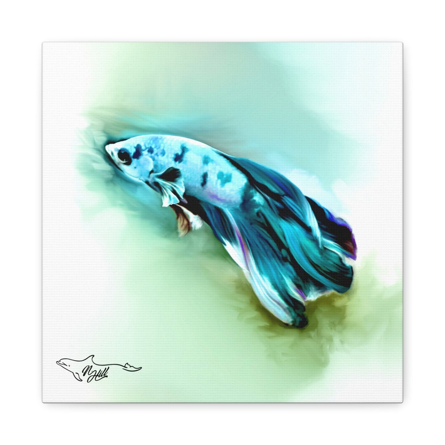 Betta Fish Matte Canvas, Stretched, 1.25"