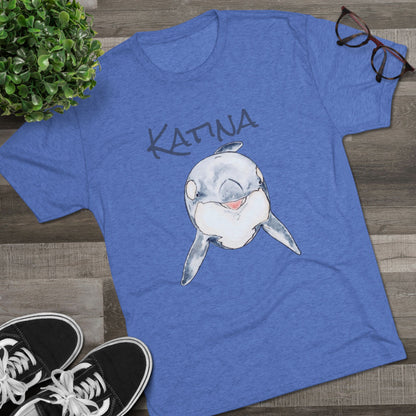 Katina Orca Whale Unisex Tri-Blend Graphic Crew Tee