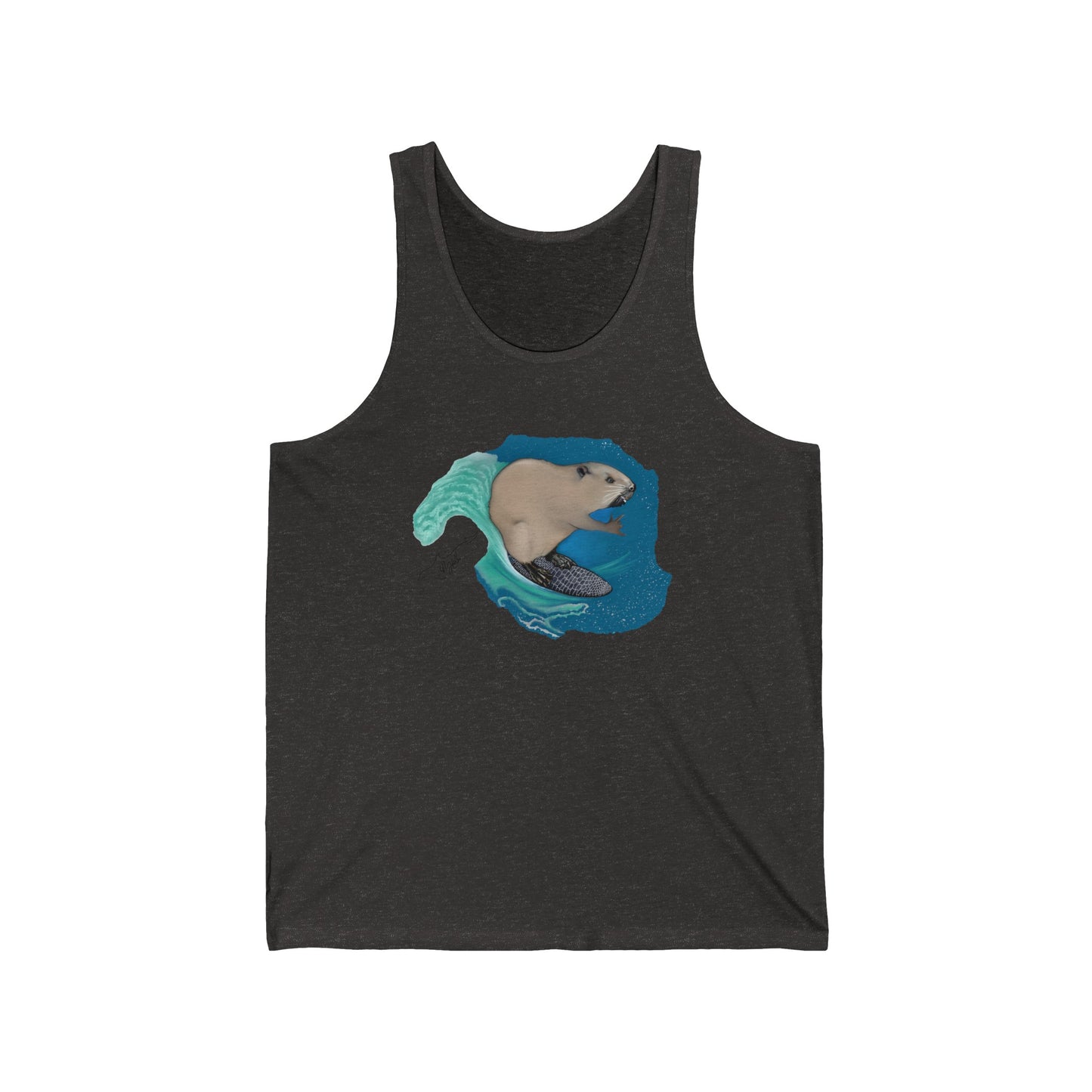 Surfing Beaver Unisex Jersey Tank