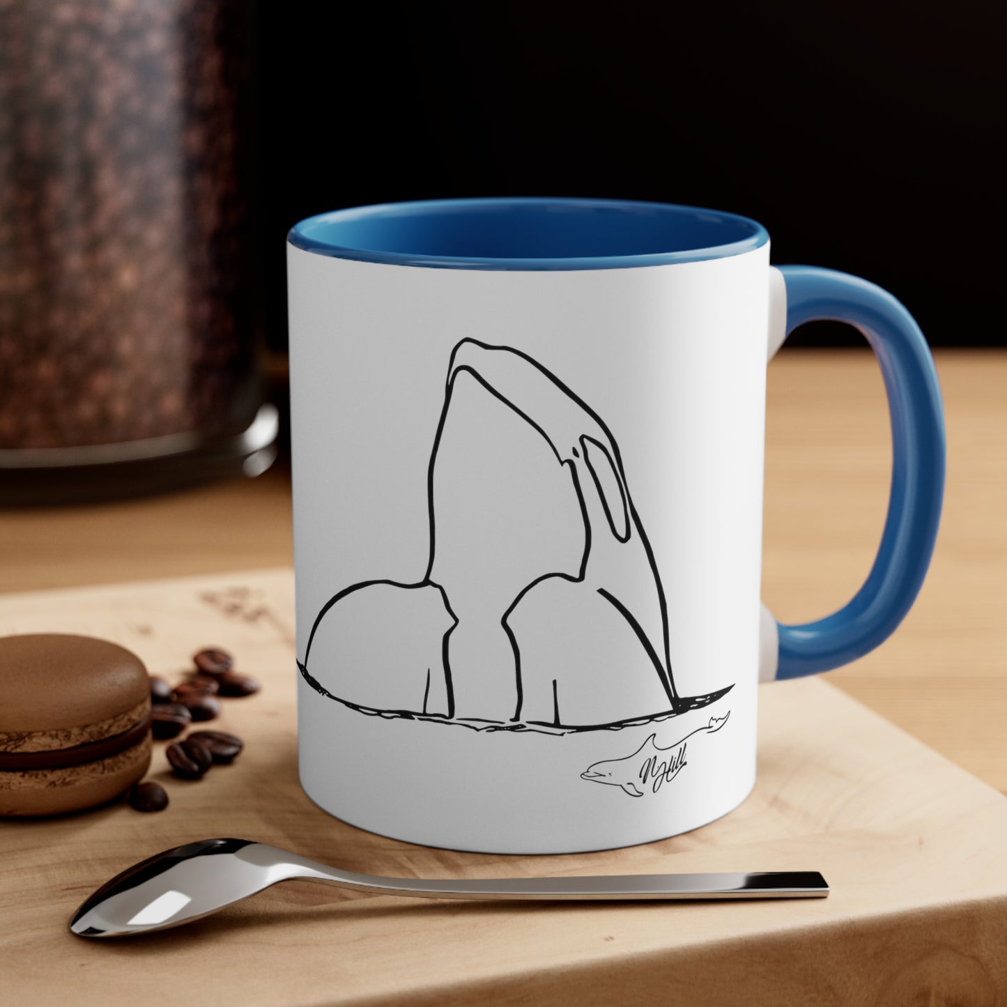 Orca Spy-Hop Accent Coffee Mug, 11oz