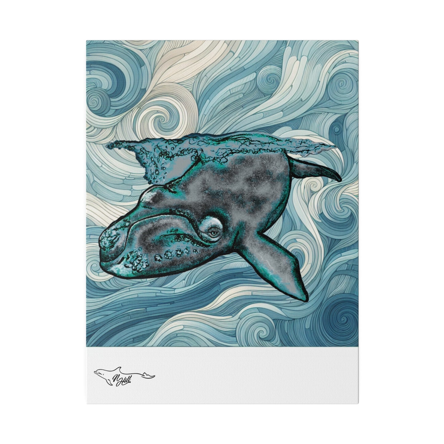 North Atlantic Right Whale Matte Canvas, Stretched, 0.75"