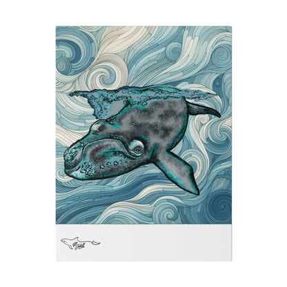 North Atlantic Right Whale Matte Canvas, Stretched, 0.75"