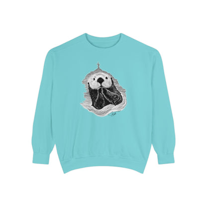 Praying Sea Otter Unisex Garment-Dyed Sweatshirt
