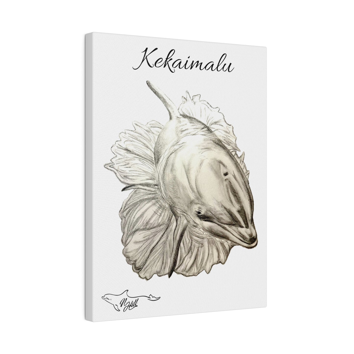 Copy of Kekaimalu Wholphin Matte Canvas 9" x 12", Stretched, 0.75"